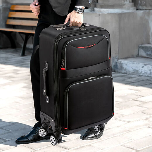 依俪乌1049人收藏密码箱大容量超大行李箱男潮士流旅行箱多功能学生拉杆 咖啡色-耐磨牛津布万向轮 20寸可登机