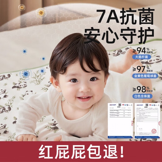 Meixinmei cotton diaper pad baby waterproof breathable washable large size A type baby sheet diaper aunt physiological mattress newborn 2 pack-Moon Rabbit Garden Party + Bamboo Dream Panda House Dry moisture-wicking waterproof diaper pad 80*120cm