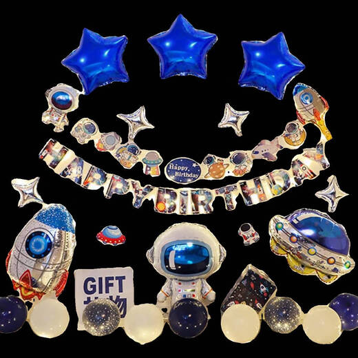 Shantoulin Village Children's Boys and Girls' Birthday Party Dress Up Balloon Set Party Aluminum Film Decoration Balloons Give Aerial Balloons Birthday xt9905
