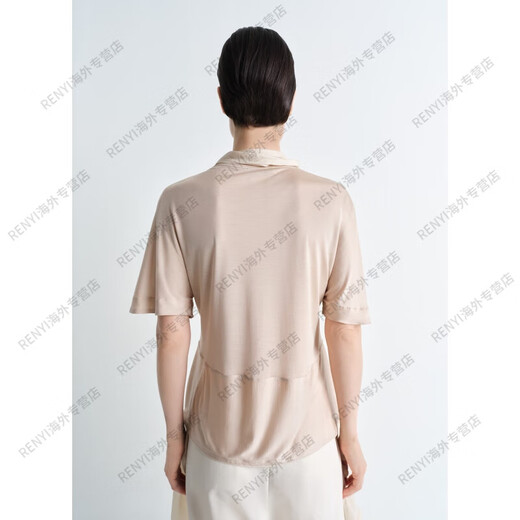 LEMAIRE[春夏新品]女士雾粉色柔软拼接面料结饰上衣官方旗舰正品 雾粉色 XS