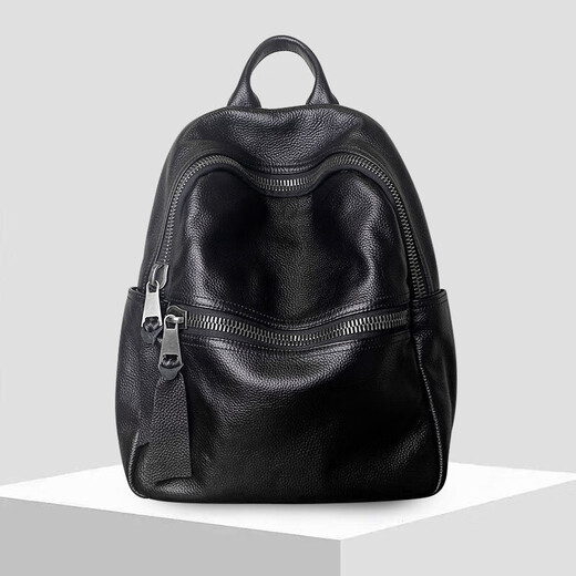 Oulunchi echter Leder -Rucksack 2025 Neue Mode vielseitige Top -Layer Cowide Backpack Großkapazität Geschäfte Pendelbeutel klein 26*11*33 cm