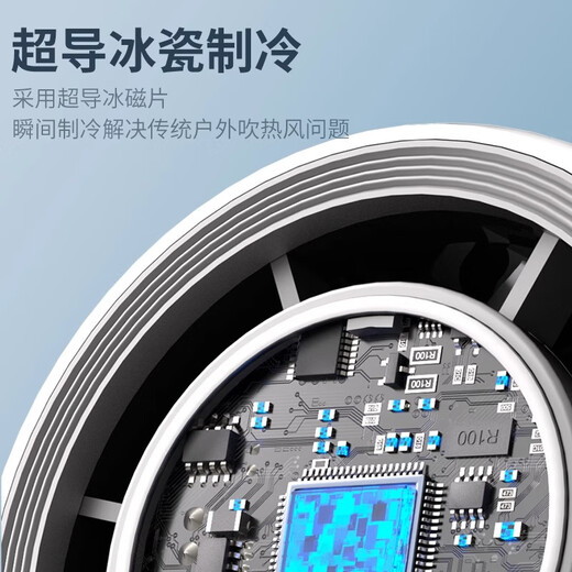 KONKA handheld small fan USB rechargeable portable semiconductor refrigeration foldable hanging neck desktop outdoor 100-speed high-speed strong wind powerful cooling artifact gray-ice compress type