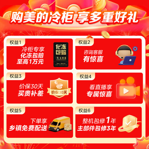 Midea 100 liter small freezer household refrigeration and freezing dual-purpose first-class energy efficiency energy-saving tea preservation cabinet small freezer refrigerator BD/BC-100KMF (E) national subsidy