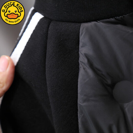 G.DUCKKIDS Little Yellow Duck Children's Light Clothes Winter New Boys Short White Duck Down Jacket Western Style Student Black Jacket Black 120 (recommended height is about 115 cm)