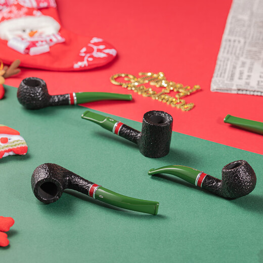 SAVINELLI Italy imported Christmas limited edition briar wood pipe men's curved pipe with filter cigarette holder father and elders gift