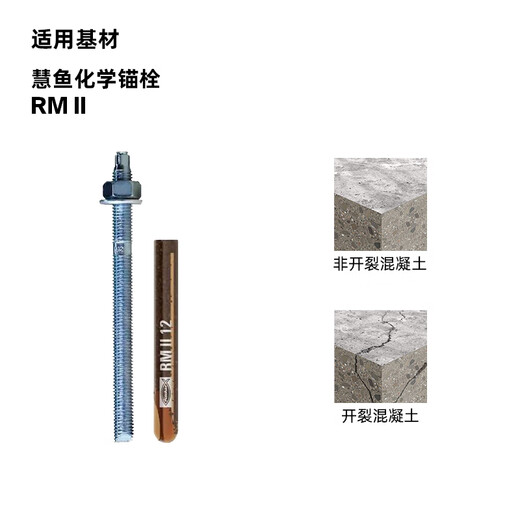 Fischer clear hole-free glass tube chemical anchor RM II with RG M screw is suitable for cracked and non-cracked concrete RM II 12 single glass tube 10 pieces/box