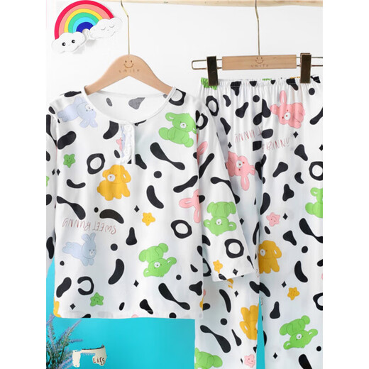 Pajama de los niños Ultraman en primavera y otoño de manga larga de manga larga de algodón delgada de algodón delgado ropa con aire acondicionado ropa para niños grandes para niños 2025 Nuevo estilo Dragón a cuadros de doble cuadro de venta caliente 140 140cm