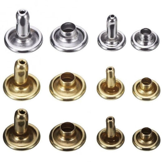 Fengxi DIY metal copper double-sided rivets, mother-in-law rivets, rivets, rivets, ding decoration, leather bags, shoe and hat accessories, buttons, gun black, 20 sets, 6mm (can be riveted up to 3mm thick)
