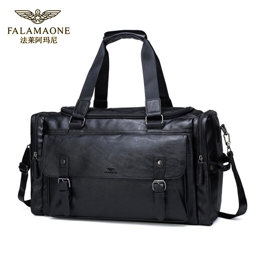 法莱阿玛尼（FALAMAONE）旅行包男商务休闲大容量高档轻奢品牌行李包出差手提包健身包 黑色51*30*18