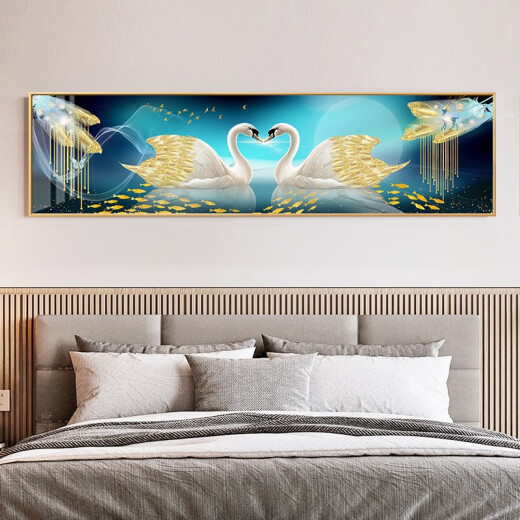 
Mei'an home bedroom bedside decoration painting light luxury master bedroom hanging painting background wall mural room swan 2024 new style ws1047 mutual support 50*200cm luxury size more than 2 meters bed or guest
