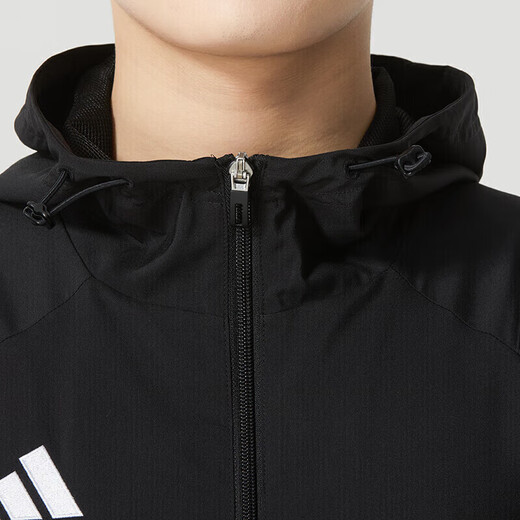 adidas Sportanzug Herren Sportwear Fashion Drei-Streifen gewebte Kapuzenjacke Jacke Casual Hosen Hosen ein Stück gewebte Jacke/Tasche mit Reißverschluss S