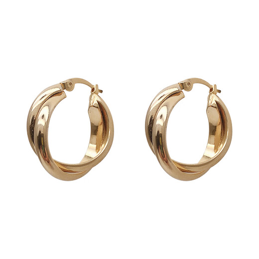 Yican Light Luxury Geometric Cross Earrings for Women 2025 New Hot Style Niche Unique Earrings High-Quality Earrings Temperament Earrings Silver Geometric Cross Earrings