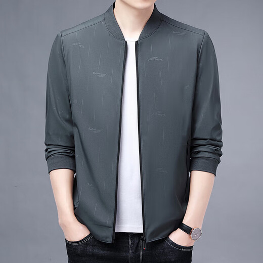ZGA HaiLan Home same spring and autumn middle-aged men's jacket daddy's thin casual navy_ww_9905_[Send cotton socks] M 170-