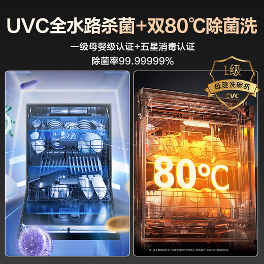 Hisense Big Mint Zero Bacteria Dishwasher Embedded 18 Sets Frequency Converter UVC Mother and Baby Five-Star Disinfection 110 Hot Air Drying First-Level Storage WF18-C507iPro National Subsidy 20%