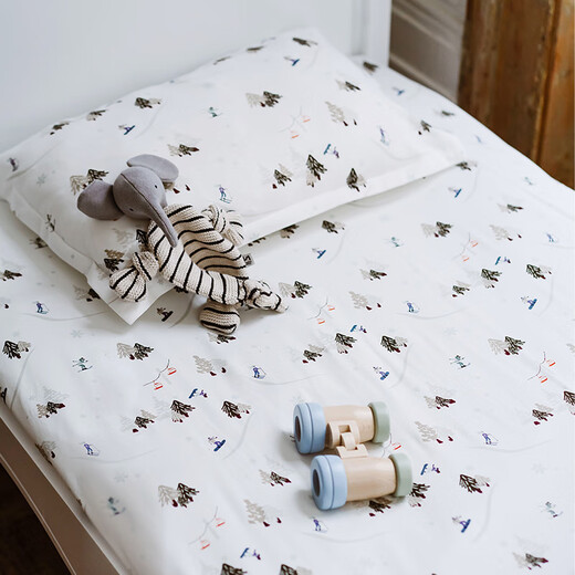 Nest designs baby fitted sheet double layer gauze fitted sheet newborn bedding baby baby children's comforter fitted sheet bamboo cotton stretch-holiday fun S size (132*71cm)