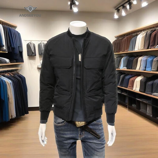 Andseeyou Brand Men's Down Jacket New Winter Winter Landy y Handsome Casual Chaqueta juvenil Down Top Boutique Men's Clothing WSY-Y9856 Black M