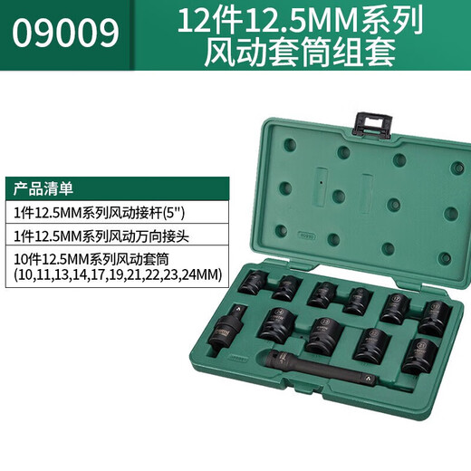 SATA Auto Repair Tools 36-piece 6.3mm Socket Set Ratchet Universal Joint Manual Quick Repair Shop Wrench Auto Maintenance 46-piece Metric and Imperial Socket Set 09006