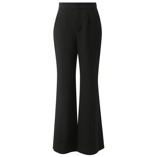 SANDAI 2025 SOMMER SOMMER SEISSICHENSäure Taillenlading Glockenbodenhose Schlankes und leicht ausgestellte Hosenhosen für Frauen schwarz l 165/70A