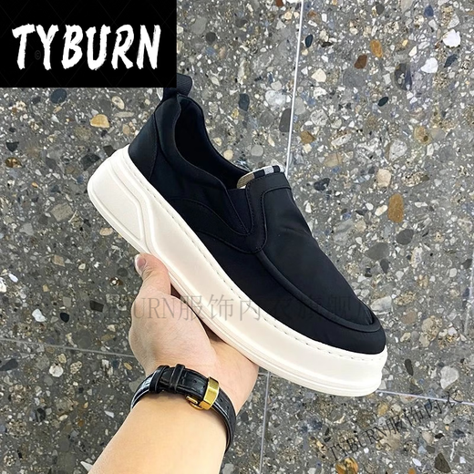 Tyburn Yibo Yuntian Herrenschuhe im Sommer Neue Stil der Herren weicher einziger trendiger Brettschuhe modische und vielseitige Sportarten lässige Schuhe schwarz [1105] 39