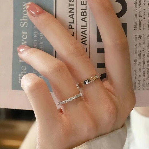 MZMZ Gypsophila platinum couple ring PT950 platinum pairing ring wedding Double Eleven birthday gift for girlfriend and wife Light luxury model-closed pairing ring (customized)