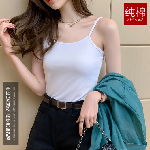 北极绒棉小吊带背心女士内搭短款设计感小众黑色打底无袖上衣夏外穿潮 【2件装】3890黑色+3891黑色 L