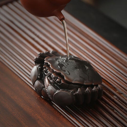 New high-end tea pet home table integrated filter ceramic crab ornaments filter combination purple sand tea pet purple pottery crab Bafanglaicai safe packaging