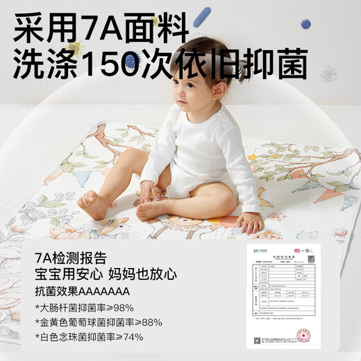 Duoling Kindergarten Baby Nap Diaper Pad Children's Waterproof Washable Summer Crib Mattress Diaper Pad Customized 7A Antibacterial Fabric Forest Party (Autumn and Winter Recommended) 50x70cm