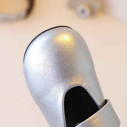 Girls' Shoes Children's Simple Princess Shoes 2025 New Spring and Summer Baby Crystal Shoes Little Girls Soft Sole Leather Shoes Black 36 Inner Length 22cm