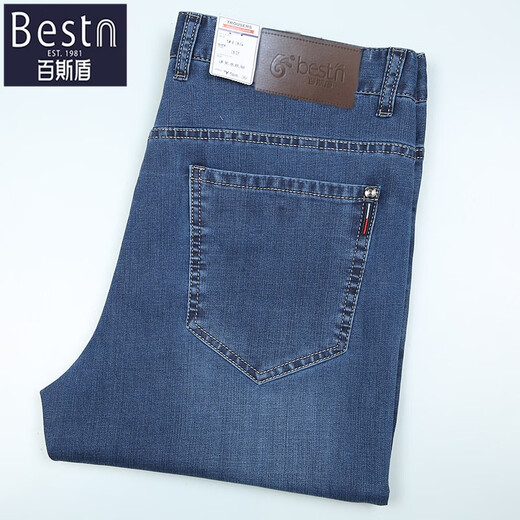 Джинсы Baisi Shield Jeans Мужские повседневные брюки летние прямые свободные брюки среднего возраста BSD-1105 светло-голубой 29 2 фута 2 талия