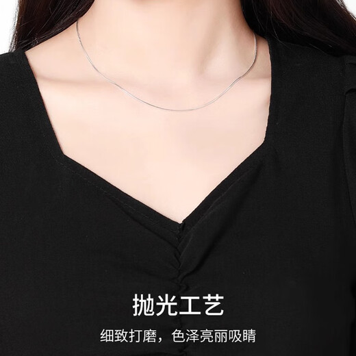 Qi Xiaomi 999 sterling silver necklace for women without pendant clavicle chain replacement plain chain 925 silver chain universal naked chain fine accessories 925 silver water wave chain 40cm
