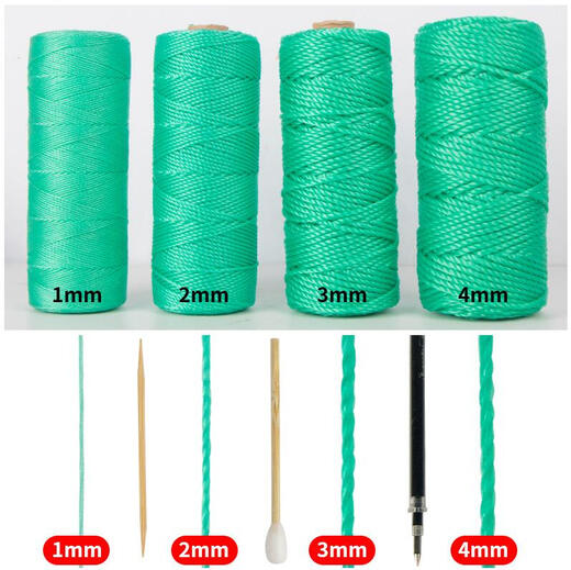 Rope, nylon rope, greenhouse, fruit and vegetable hanging rope, climbing rattan rope, fishing net rope, threading and packing rope, thin rope, wear-resistant, new material, 2mm thick, 100 meters, can be marked red, white, green