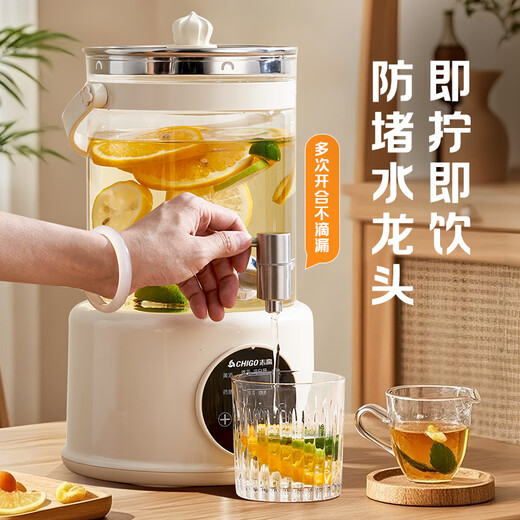 Chigo health bucket faucet health kettle large capacity 304 stainless steel heating plate kettle split electric kettle flower teapot thermostatic kettle 2.8L health bucket (with 304 extended tea drain)