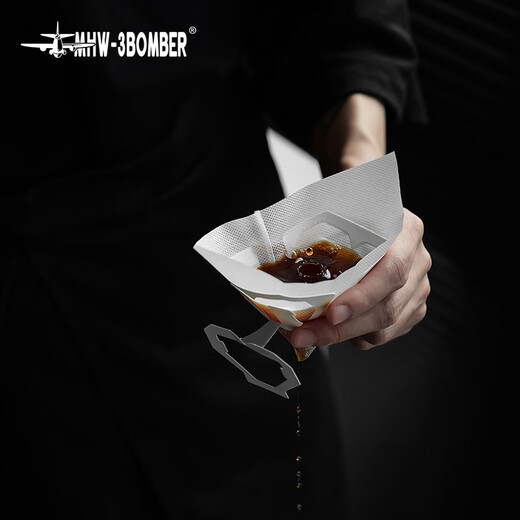 MHW-3BOMBER bomber coffee hanging filter paper hand-brewed coffee extraction filter paper V-shaped square filter paper outdoor camping portable square hanging filter paper-50 pieces no filter cup required