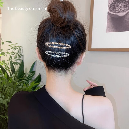 Simple oval rhinestone one-word clip for broken hair on the back of the head, whole side bangs, bb clip, versatile forehead hair clip, break-off clip, 4 colors each