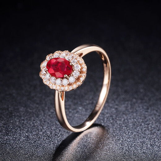 Tingliang 0.7 carat pigeon blood red ruby ring 18K gold set with diamonds Colorful gemstone ring Size message (9 to 21) available Available size message (10 to 22) available