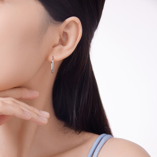 Safir platinum earrings for women PT950 platinum square and round platinum earrings as a birthday gift for your girlfriend, about 1.90 grams