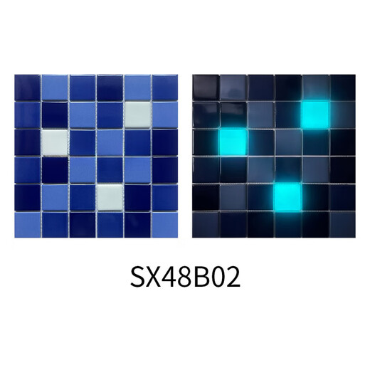 Dingyu Ligero de almacenamiento LIGHT PISMA MOSAICA Azul Gradiente Green Gradiente Luminoso Azulejos de decoración de la piscina de 25x25 mm SX48LW02
