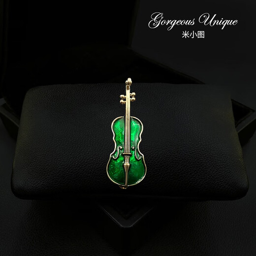 QUAMER Exquisite Violin Brooch High-end Fashion Corsage Pin Suit Accessories 2025 Main Image Color
