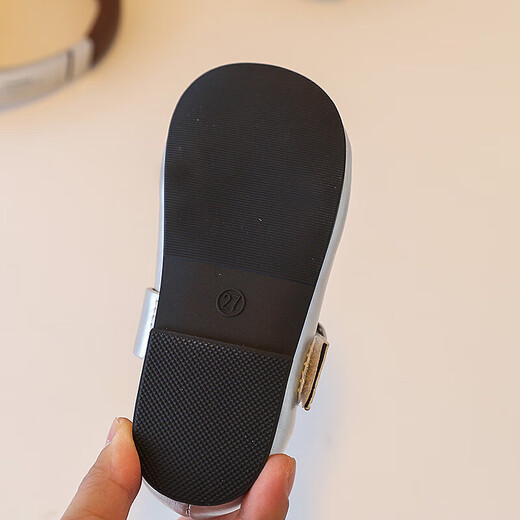 Girls' Shoes Children's Simple Princess Shoes 2025 New Spring and Summer Baby Crystal Shoes Little Girls Soft Sole Leather Shoes Black 36 Inner Length 22cm