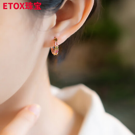 ETOX tourmaline earrings for women, gemstone-like silver earrings, earrings, colorful treasure earrings, crystal earrings, rainbow tourmaline, neon earrings