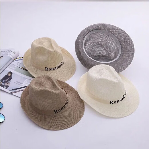 Летняя пляжная шляпа джазовая шляпа Top Hat шляпа ковбойская шляпа средних лет и пожилые люди на открытом воздухе защита от солнца Beige