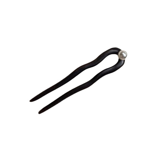 Zuoou short hairpin short 10cm U-shaped hairpin artifact small pearl black sandalwood hairpin with small hair volume new Chinese style short U-shaped pearl 10cm