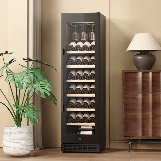 Bai Kailun red wine cabinet, first-class energy efficiency, constant temperature and moisturizing wine cabinet, zero embedded compressor, home wine storage, sake beer display refrigerator, fruit beverage refrigerator bar, upgraded smart anti-fog door丨dual temperature丨full configuration丨188L air-cooled and frost-free