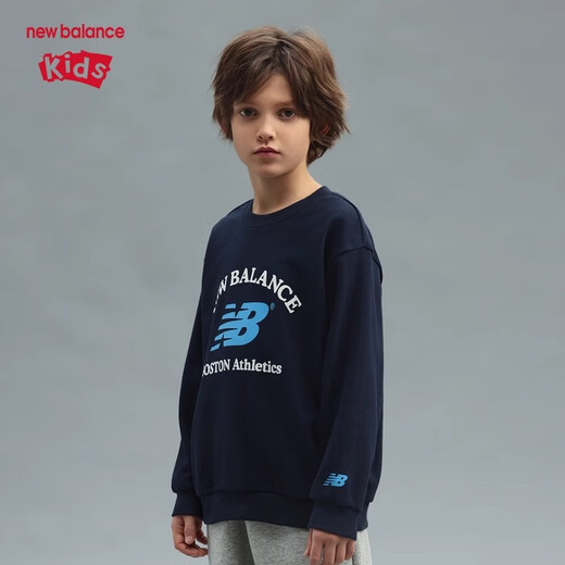 NEW BALANCE童装男女儿童新款2025运动休闲套头卫衣ND7CF1Z053 110