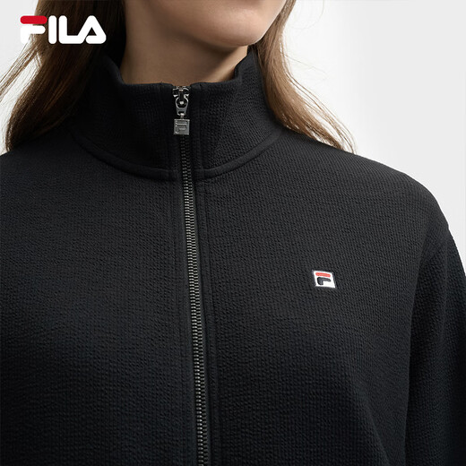 
FILA official women's knitted long-sleeved jacket 2025 summer fashion casual simple loose top