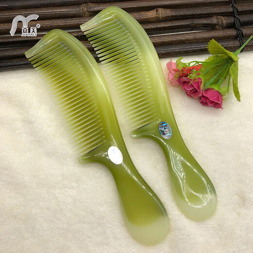 Jiamei Tendon de bœuf épaissi des peignes de cheveux plis de cheveux continu peigne les cheveux raides massage de cheveux bouclés grandes dents larges dents denses denses anti-statique 3878 + 3876