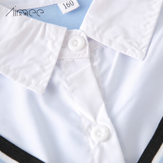 艺枼（YIYERED）开学季校服英伦学院风初中高中学生班服JK制服休闲运动会假两件衬 短袖 均码 150码约高135-14065斤内