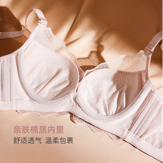 夏.娃.之.秀（EVE'S MAGIC）纯色内衣女小胸显大软支撑文胸收副乳防下垂塑型超摩杯洞洞胸罩 仙女粉 75B /34B(中薄杯约1.5CM)