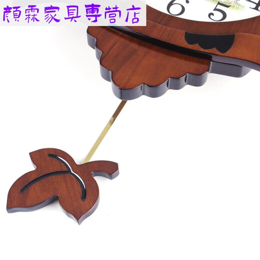 CLCEY创意时尚儿童房卡通客厅挂钟现代简约静音挂表时钟猫头鹰石英钟表 9215 d款原木霸王机芯 14英寸直径35.5厘米
