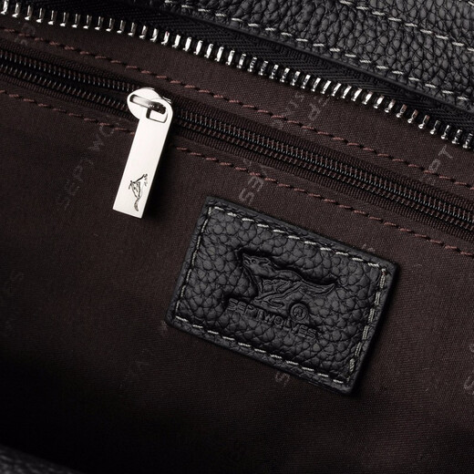 Septwolves Briefcase Men's Business Men's Bag First Layer Cowhide Handbag Crossbody Bag Shoulder Backpack Laptop Bag Black